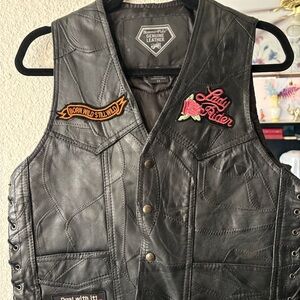 Source Unknown Black Leather Vest